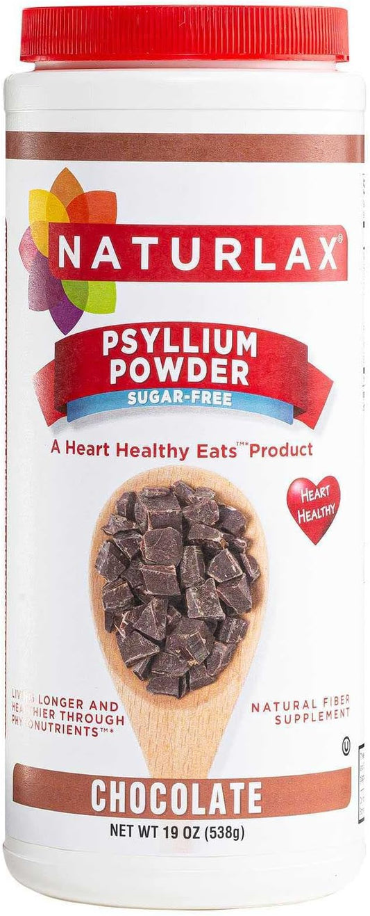 Sugar-Free Psyllium Husk Fiber Powder, Chocolate Flavored 19 oz
