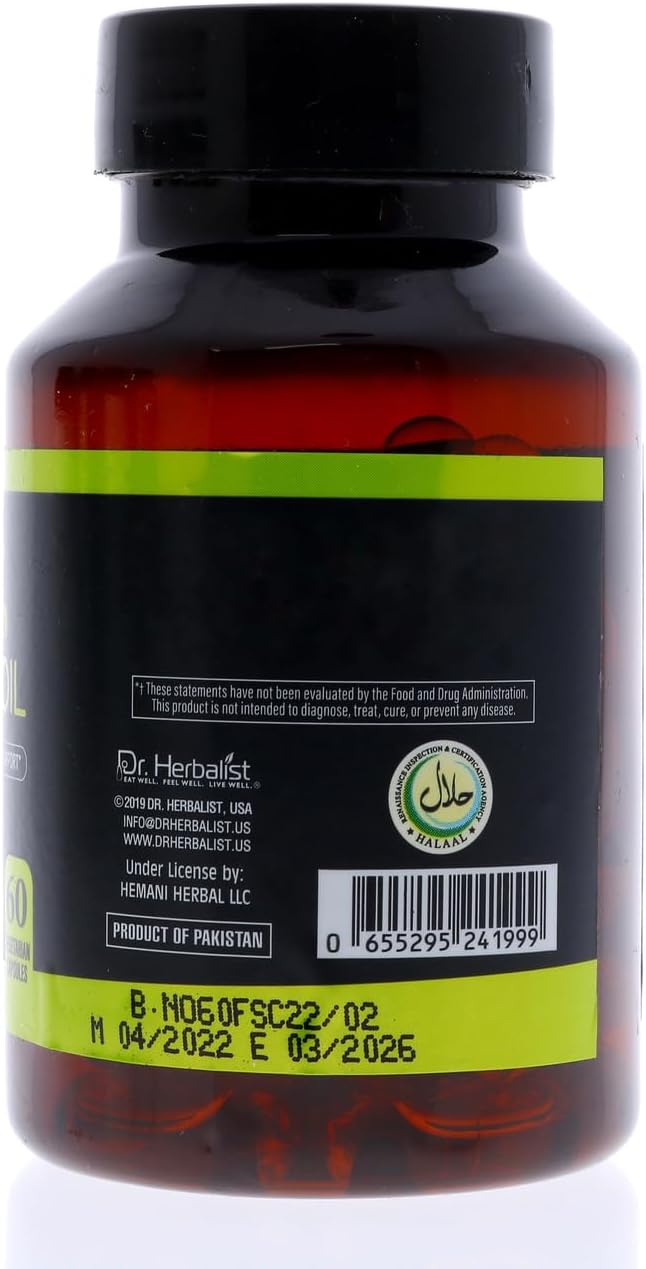 Dr. HERBALIST Flaxseed Oil 1600mg - 60 Capsules - Vegan, Gluten-Free, Source of Omega-3, 6 & 9 for Daily Nutrition