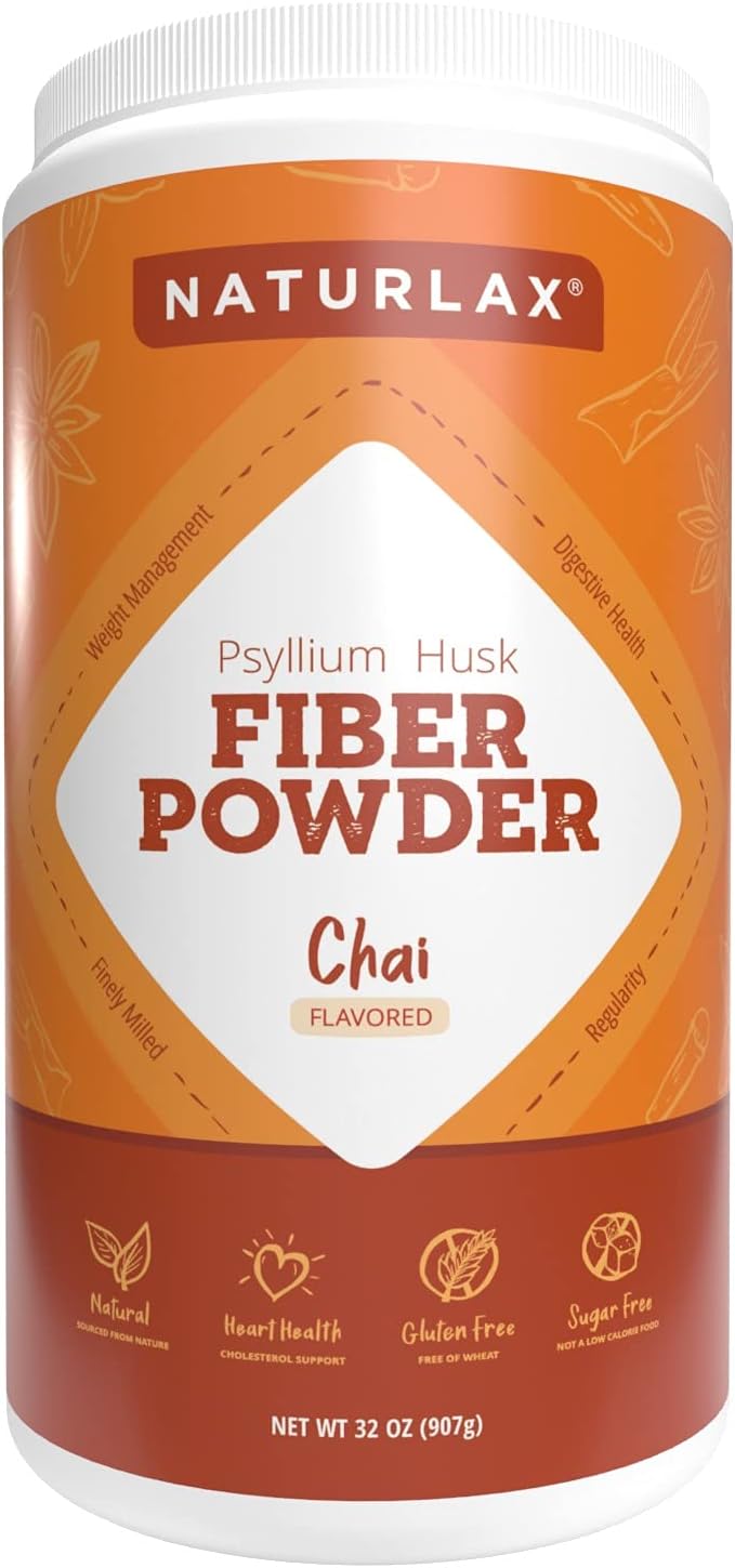 Sugar-Free Psyllium Husk Fiber Powder, Chai Flavored 32 oz