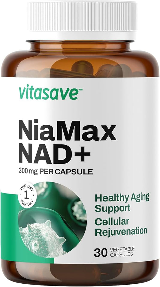 NiaMax NAD+ Supplement – 300mg Niacinamide Riboside per Capsule – High-Potency NAD+ Precursor for Energy, Healthy Aging & Metabolic Function – Vegan, Non-GMO, Gluten-Free (30 Capsules)