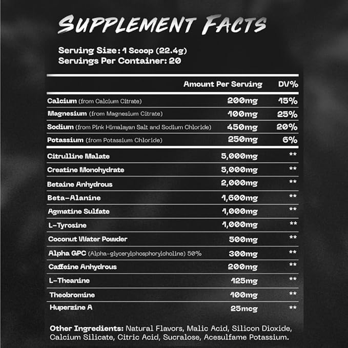 Pre Workout Supplement - Fitness Supplements, Workout Supplements - Energy Supplement for Men and Women - 200 mg Caffeine - Blue Rage