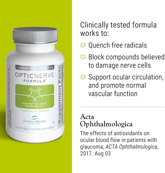 Optic Nerve Formula – Eye Supplement Supporting Nerve Function & Ocular Circulation – Clinically Tested with Omega-3s, B Vitamins, CoQ10, Alpha Lipoic Acid, Ginkgo & Antioxidants – 30-Day Supply