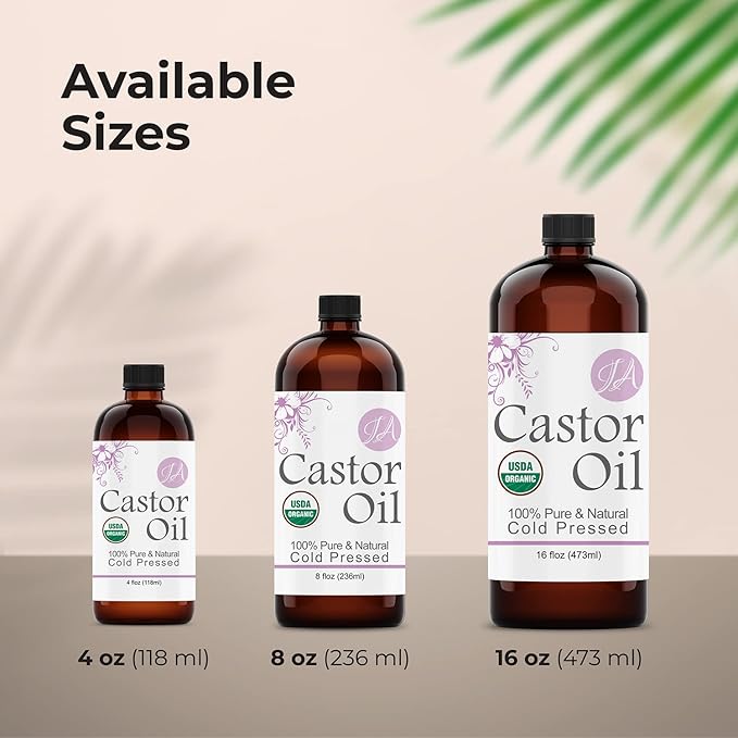 Healing Solutions Oils - 4 oz Castor Oil Organic Pure Natural, Cold Pressed, Hexane & Chemical Free Natural Solution, Lash Serum, Stimulates Growth For Hair, Eyelash, Eyebrows, Scalp & Beard - 118ml