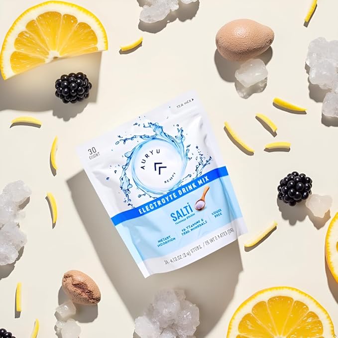 Electrolyte Drink Mix Salti – Unflavored Hydration Powder with 1000mg Sodium, Potassium, Magnesium, Zinc & B Vitamins – 30 Sticks