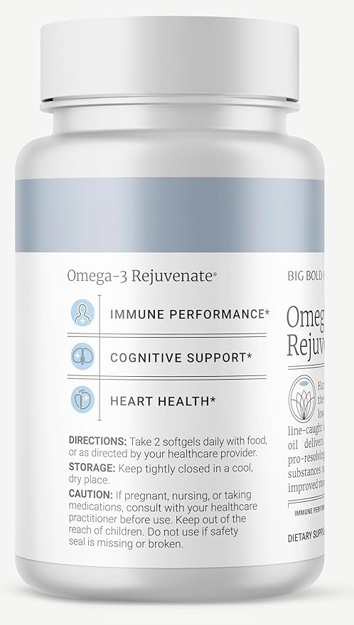 2 Month Supply - Omega-3 Rejuvenate Fish Oil Supplement, Wild Alaskan Cod and Sockeye Salmon Fish Oil, Lemon Flavor —Omega-3 Fatty Acids with EPA, DHA, & DPA— 120 Softgels