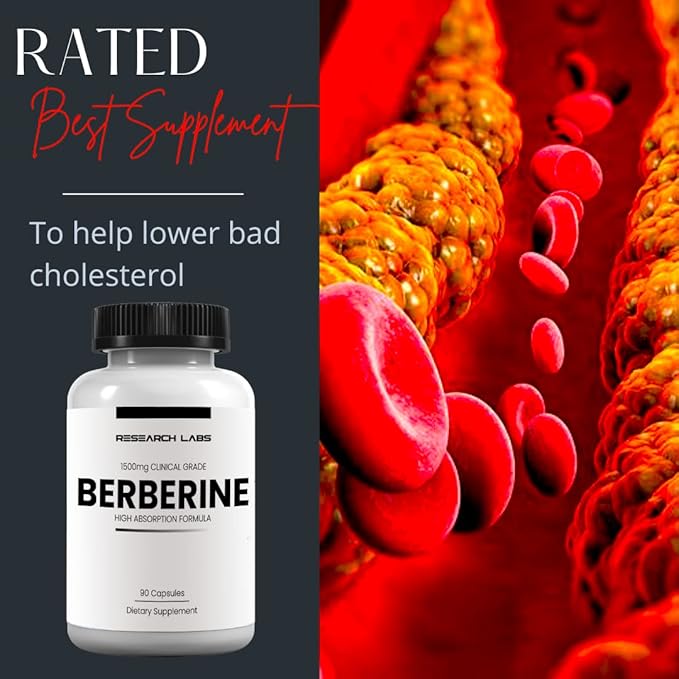 Research Labs 2 Fer 1 Ad - 1500mg Clinical Grade Berberine High Absorption Formula & BerberQuil™ Support. 180 Total Capsules. 500mg Each Capsule