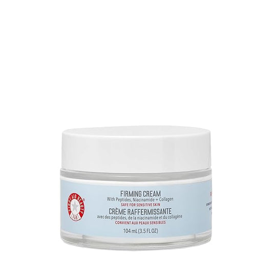 First Aid Beauty - Firming Collagen Cream with Peptides & Niacinamide, Ultra-Rich Plumping Moisturizer, Hydrates & Visibly Firms, Non-Comedogenic, Safe for Sensitive Skin, 3.5 oz
