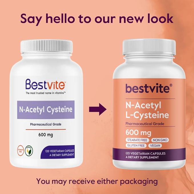 N-Acetyl L-Cysteine 600mg (NAC) (120 Vegetarian Capsules) (120 x 2) - No Stearates - Vegan - No Fillers - No Silica - No Gelatin - Gluten Free - Non GMO