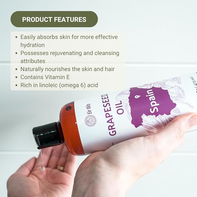 Grapeseed Oil - Pure Grapeseed oil for Skin - 100% Pure Carrier Oil for Hair, Face, and Skin - Direct from EIR Oils in the Beautiful Spanish Countryside (4 Gallons)