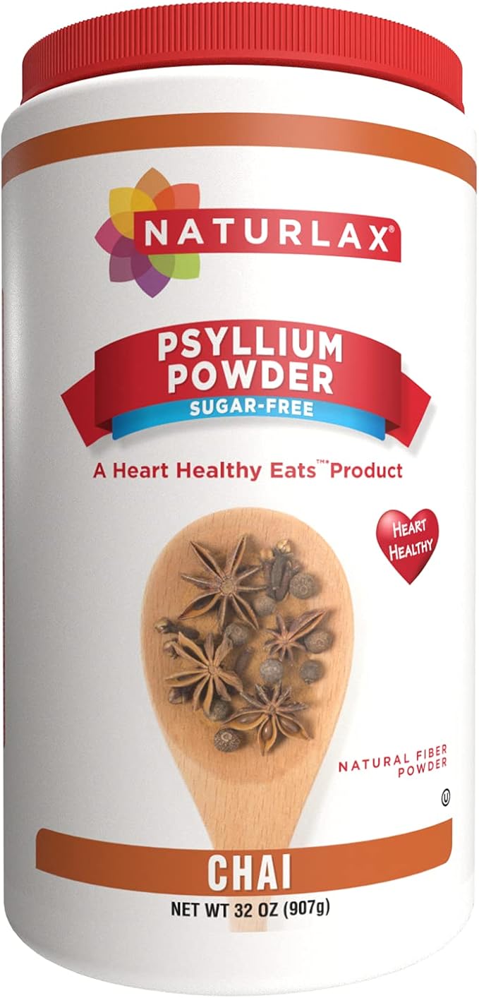 Sugar-Free Psyllium Husk Fiber Powder, Chai Flavored 32 oz