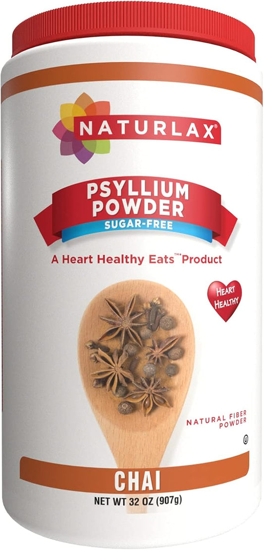 Sugar-Free Psyllium Husk Fiber Powder, Chai Flavored 32 oz
