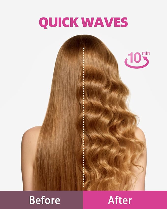 Automatic Rotating Curling Iron,1 1/4 Hair Curler with 3 Temperatures, 10S Fast Heating, 2-Way Rotation, 30 Min Auto Shut-Off, 500 Million Ionic, Anti-Scald-Tangle for Hair Styling
