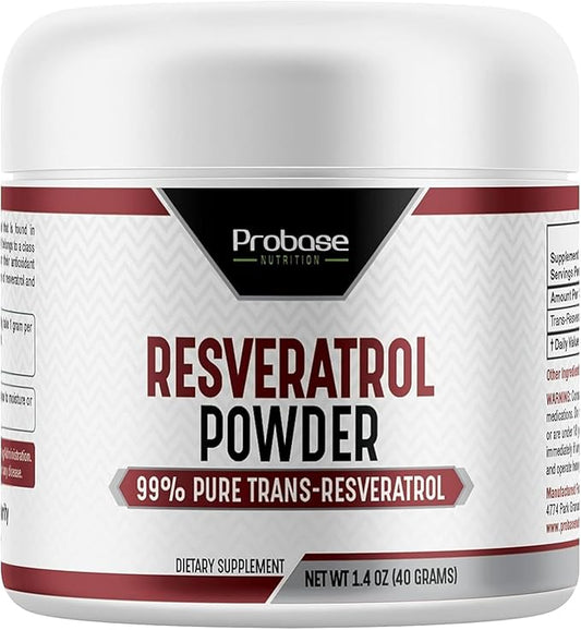 Trans Resveratrol Supplement, High Purity Resveratrol Powder for Age Support, 40-Day Supply, 40 Grams