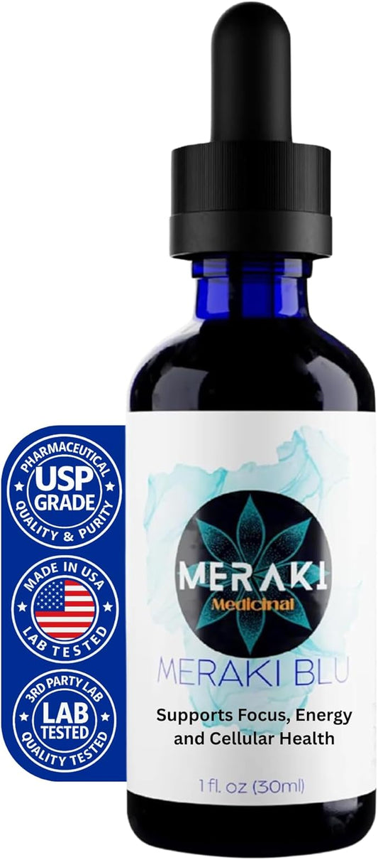 Meraki Methylene Blue – Pharmaceutical Grade Cognitive and Cellular Support – Third-Party Verified Brain Health Dietary Supplement for Humans – 30ml Dropper Bottle