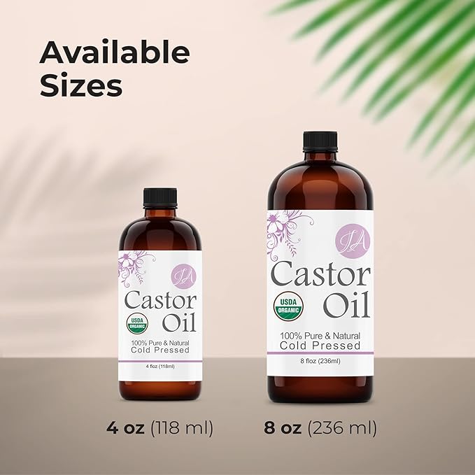 Healing Solutions Oils - 4 oz Castor Oil Organic Pure Natural, Cold Pressed, Hexane & Chemical Free Natural Solution, Lash Serum, Stimulates Growth For Hair, Eyelash, Eyebrows, Scalp & Beard - 118ml