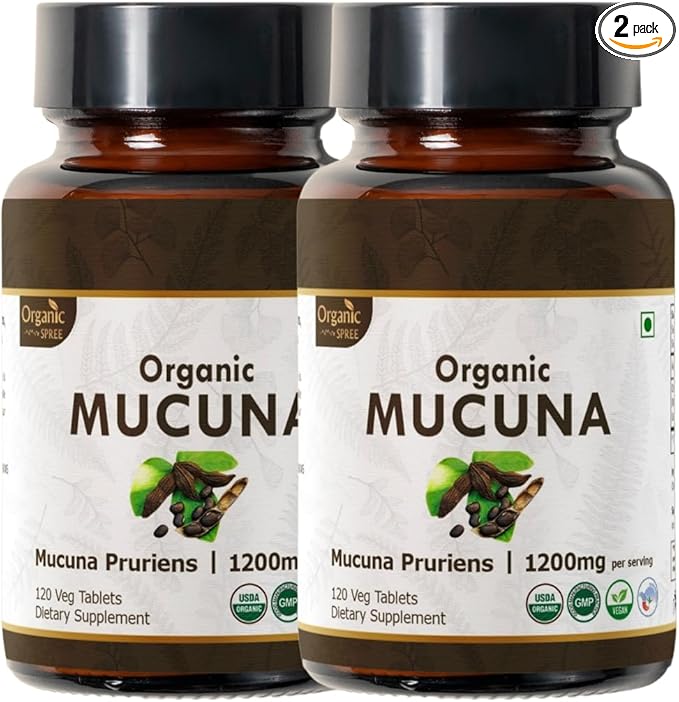 Mucuna 120 Tablets – USDA Organic Mucuna Pruriens – Supports Relaxation & Cognitive Function* - Pack of 2