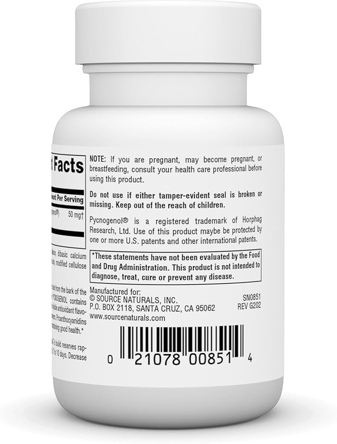 Source Naturals Pycnogenol 50 mg Proanthocyanidin Complex - 30 Tablets