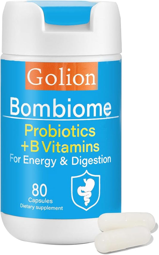 Golion Advanced B-Complex with Multi-Strain Probiotics & Prebiotics – Complete Support for Energy, Digestion, Immune Health, Sleep Quality & Metabolism – 40-Day Supply