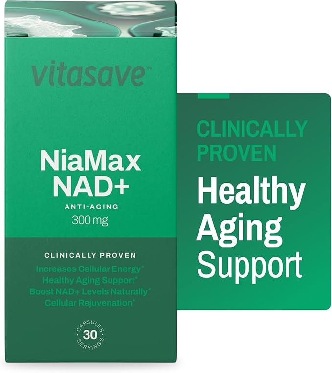 NiaMax NAD+ Supplement – 300mg Niacinamide Riboside per Capsule – High-Potency NAD+ Precursor for Energy, Healthy Aging & Metabolic Function – Vegan, Non-GMO, Gluten-Free (30 Capsules)