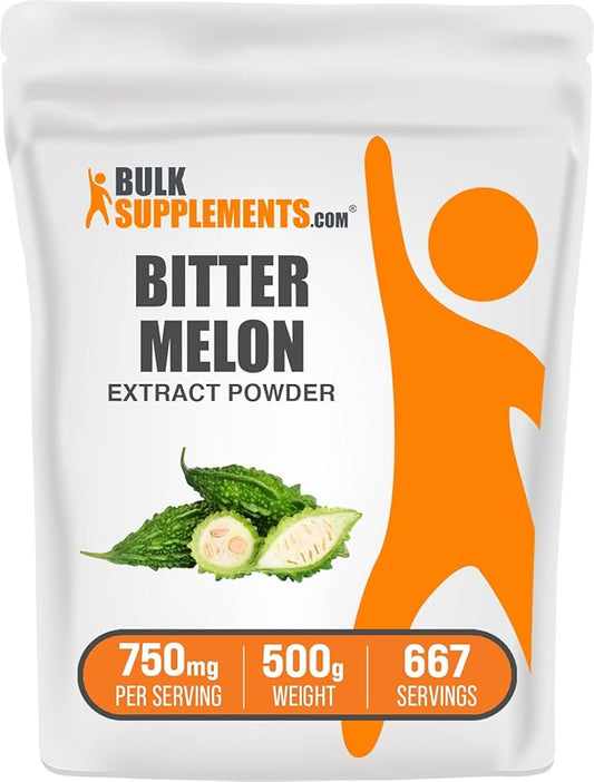 BulkSupplements.com Bitter Melon Extract Powder - Bitter Melon Supplement, Bitter Gourd Extract - Herbal Supplement, Gluten Free, 750mg per Serving, 500g (1.1 lbs) (Pack of 1)