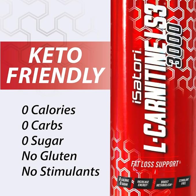 iSatori L-Carnitine LS3 3000, Liquid L-Carnitine with Acetyl L-Carnitine, L-Carnitine L-Tartrate, Stimulant Free Pre Workout, No Calories, Sugar, Gluten, Keto-Friendly, Peach Nectarine (32 Servings)