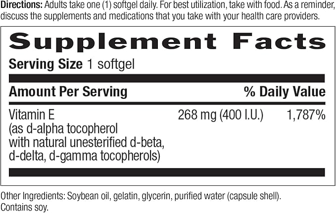 Country Life Vitamin E-Complex 400 IU – Natural Mixed Tocopherols – Antioxidant & Immune Support – Promotes Skin Health & Fights Oxidative Stress – Certified Gluten-Free – 90 Softgels