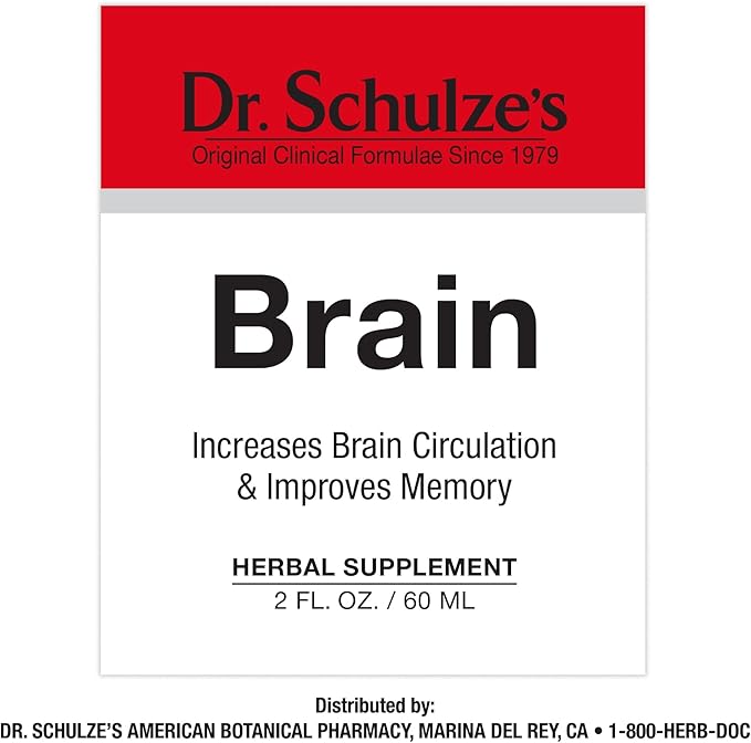 Dr. Schulze's Brain Formula 2 oz. - Vegan and Wild-Harvested | Stimulates Circulation and and Improved Mental Focus