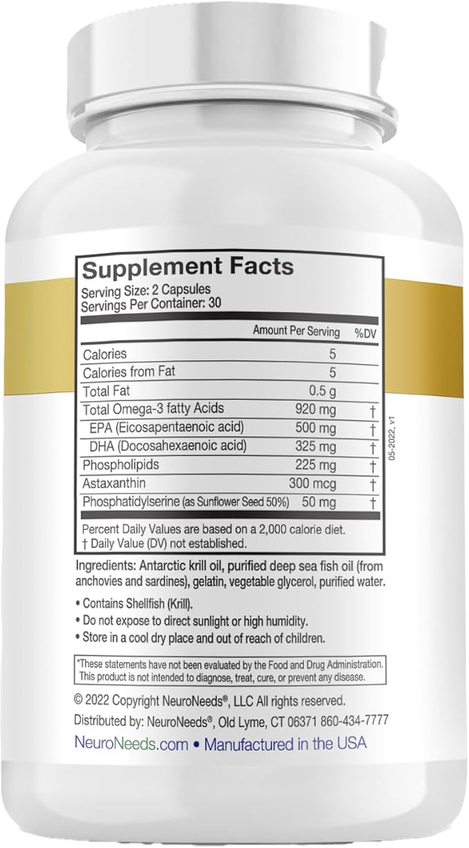 OmegaNeeds Omega-3 Fish Oil Supplement – 1000mg EPA & DHA Per Serving – Supports Brain, Eye, and Heart Health – Burpless, Ultra-Pure, Easy-to-Swallow Softgels – 60 Capsules