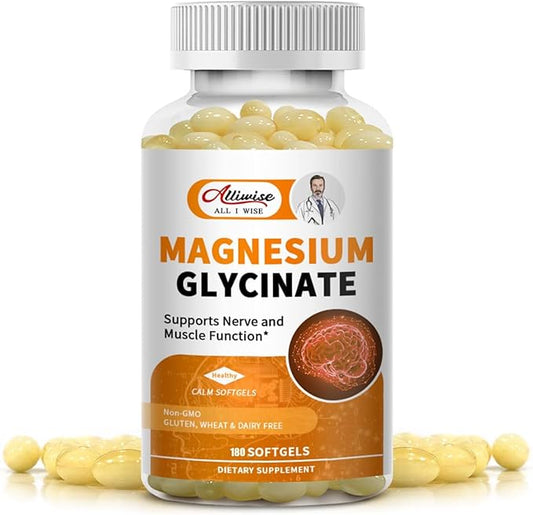 Magnesium Supplement Softgels, Easy Absorption Magnesium Glycinate 400mg with Vitamin B6,D3, High Bioavailability Magnesium for Sleep & Calm Support, Nervous, Muscle & Bone Health,180count
