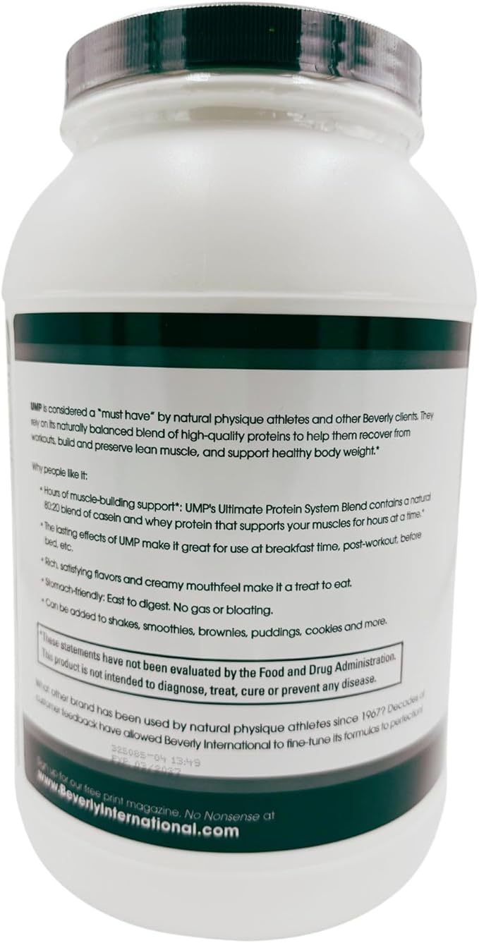 Beverly International UMP Protein Powder, Cookies & Cream. Unique Whey-Casein Ratio Builds Lean Muscle. Easy to Digest. No Bloat. (32.8 oz) 2lb .8 oz
