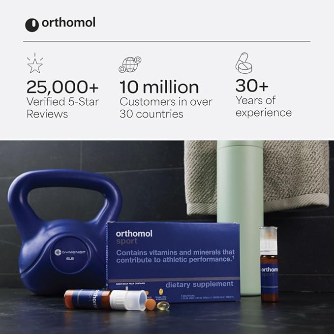 Orthomol Sport, 7-Day Supply, Premium Sports Nutrition Supplement with Vitamins A, B, C, D, E, Zinc, Iodine, Coenzyme Q10, L-Carnitine, Omega-3, and Essential Minerals for Optimal Performance