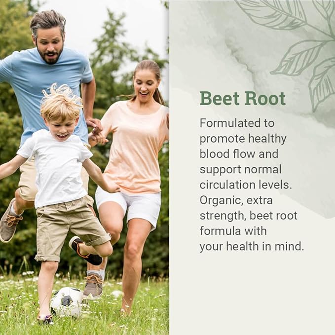 Organic Beet Root Capsules 1200 mg - Beet Root Powder & Juice Blend Supplement for High Blood Pressure and Circulation, Blood Flow Supplement for Men and Women - 120 Capsules