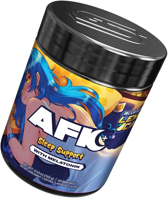 AFK+ (with Melatonin): Blueberry Lemon Cake - 40 Servings - Keto Friendly Magnesium-Focused Sleep Support Supplement, Apigenin, Sugar Free