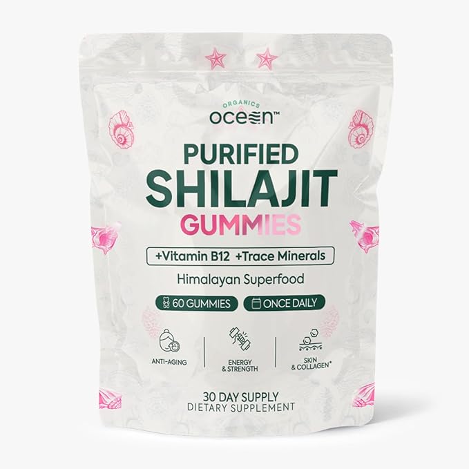 Shilajit for Men and Women - Shilajit Supplement with Vitamin B12, Chromium and Selenium for Age-Defying, Energy, Hormone Support - Pumpkin Cocoa Flavor - 60 Gummies