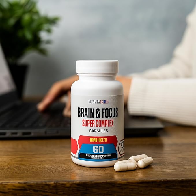 Brain & Focus Nootropic Super Complex Supplement for Brain Support and Performance, Improved Focus Memory and Mental Performance