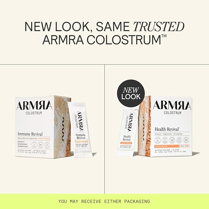 ARMRA Colostrum™ Powder | Blood Orange | Gut Health & Bloating | Skin & Hair | Immunity | Keto, Gluten & Fat-Free | 30 Servings