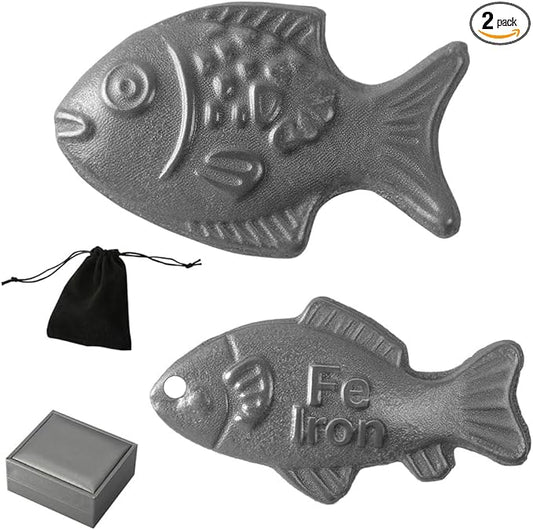 2 Pack Iron Fish, Natural Iron Supplement for Anemia & Vegans, Effective & Safe Cooking Tools Add to Food and Water, Reduces Risk of Iron Deficiency