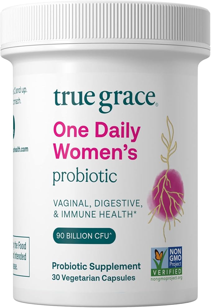 True Grace One Daily Women’s Probiotic - 30 Vegetarian Capsules - 90 Billion CFU - Digestive, Vaginal & Immune Health - Gluten & Soy Free