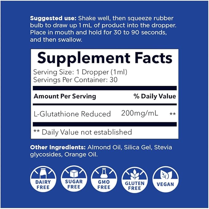 Nano Glutathione Drops by Nanoceutical Solutions, Pharmaceutical Grade Liquid Supplement, Ultra-Efficient Absorption, Up to 8 Times Higher Than Glutathione Capsules | 30 Servings