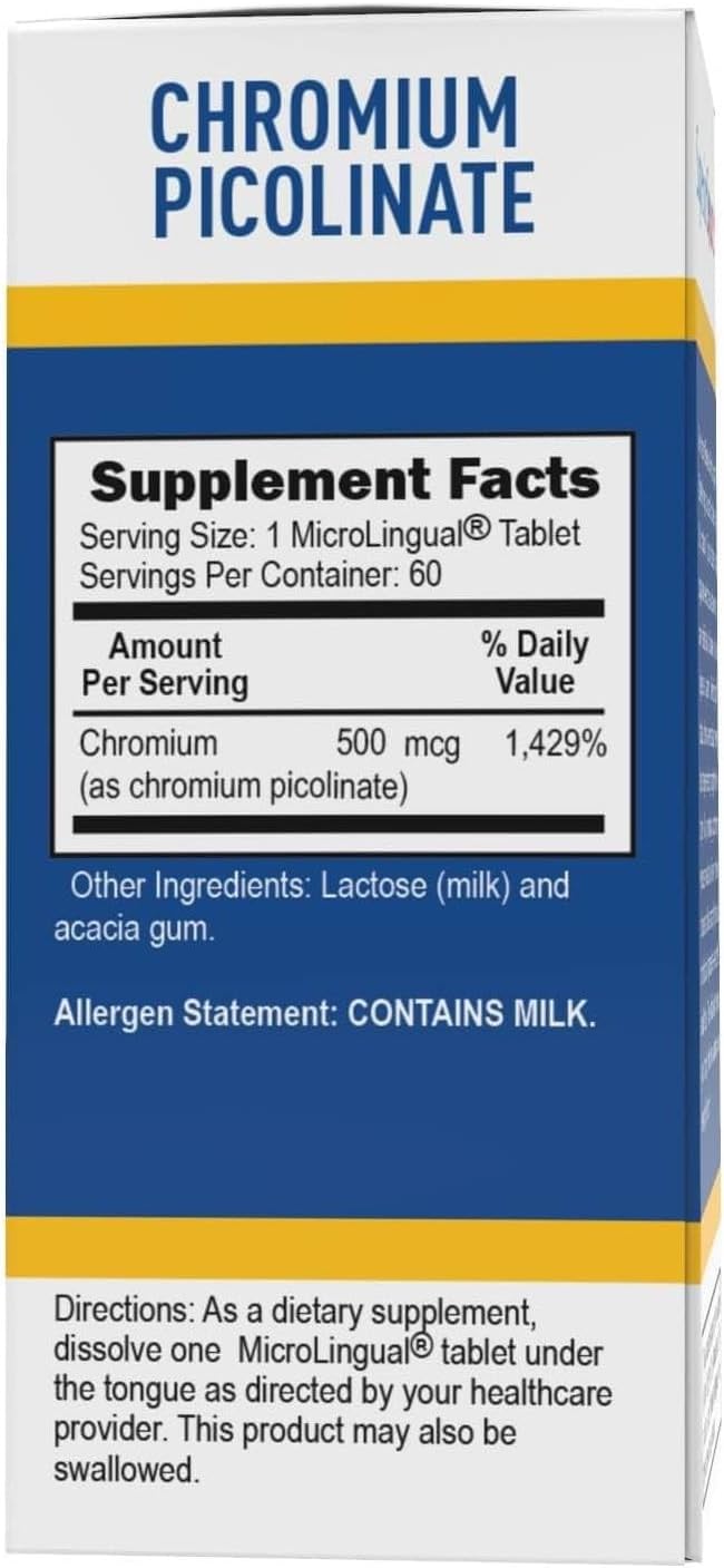 Superior Source Chromium Picolinate - Supplement Formula Supports Healthy Sugar Metabolism - 500 mcg, 50 Instant Dissolve Tablets