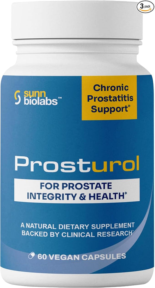 Prosturol | Prostatitis Treatment | CPPS | Extra Strength Discomfort Relief & Prostate Supplement for Men with Quercetin, Saw Palmetto, Enzymes, for Pelvic Health - 60 Capsules