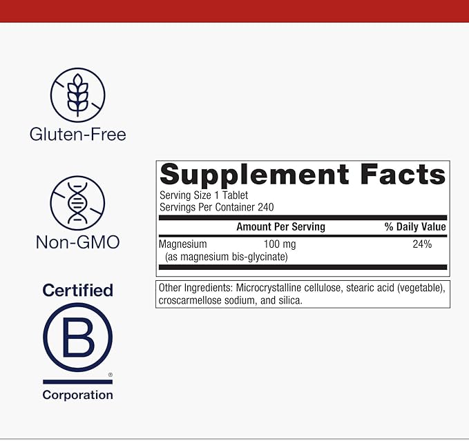 Metagenics Magnesium Glycinate - Highly Absorbable - Support for Sleep, Stress Relief, Muscle, Bone, Heart & Nerve Health - Gluten-Free - Non-GMO - Vegetarian - 240 Tablets