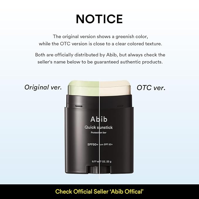 Abib Quick Sunstick Protection Bar SPF50+ 0.77 oz / 22 g (Glowing) | Korean Suncreen Stick Suncare Sunblock, No Whitecast, Protector Solar Barra, Centella Asiatica Extract, Aloe Extract