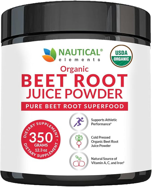 Organic Beet Juice Powder - 20:1 Concentration Beet Powder Organic - Circulation Support - Rich in Nitric Oxide - Cold-Pressed 100 Servings of Beet Root Powder Supplement- 12.3oz