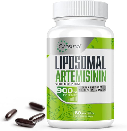 900 mg Liposomal Artemisinin for Maximum Absorption, Sweet Wormwood Extract(Artemisia Annua) with Quercetin Phytosome 200 mg, 60 Softgels - 2 Months Supply