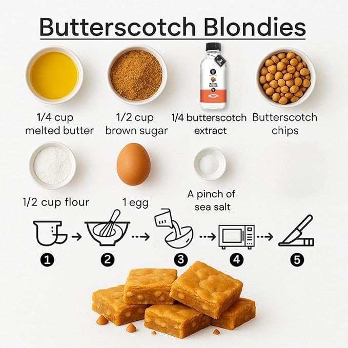Dolce Flav Natural Butterscotch Extract 2 oz – Kosher, Sugar-Free, Concentrated Rich Butterscotch Flavoring for Baking, Beverages & Desserts, Includes Measured Dropper