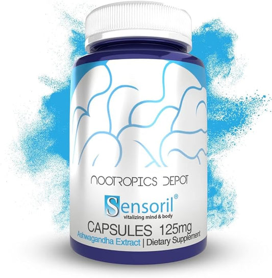 Nootropics Depot Sensoril Ashwagandha Capsules | 125mg | 90 Count | Ayurvedic Herb | Standardized Withania somnifera Extract