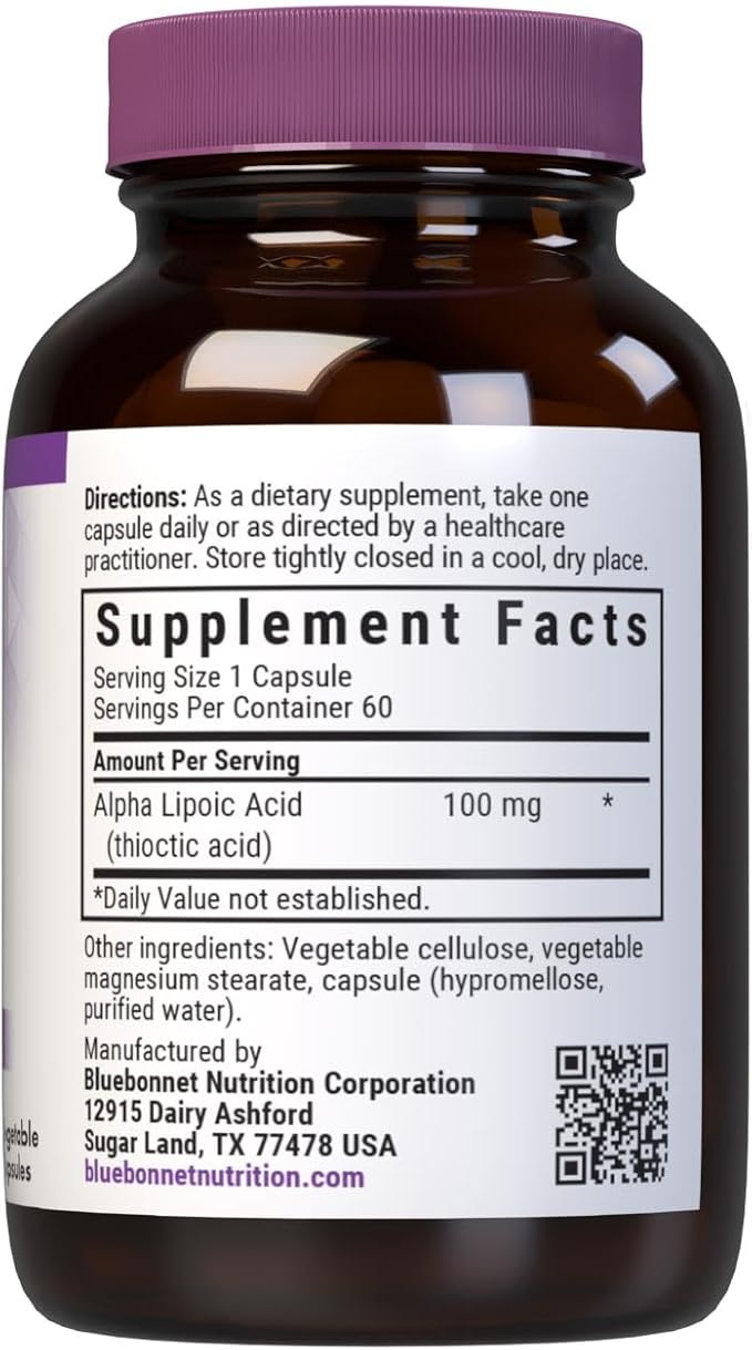 BLUEBONNET NUTRITION ALPHA LIPOIC ACID 100 mg