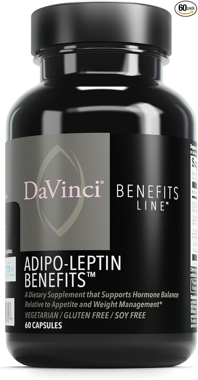 DAVINCI Labs Adipo-Leptin Benefits Dietary Supplement - Hormone Balance Support & Metabolism Support with Green Tea Extract, Green Coffee Bean Extract & More* - 60 Vegetarian Capsules (30 Servings)