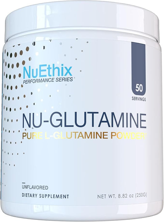 Nu-Glutamine Pure L-Glutamine Powder for Muscle Growth & Recovery & Soreness - Maximize Your Performance and Workout - 5g per Serving - 50 Servings